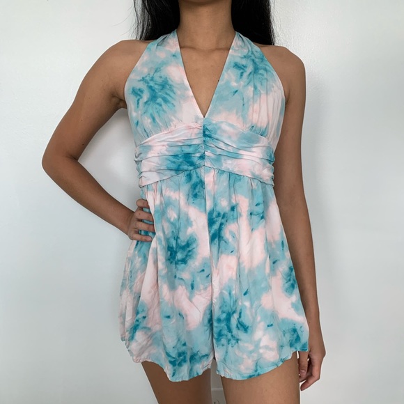 Blue Tie Dye Romper - Picture 2 of 4